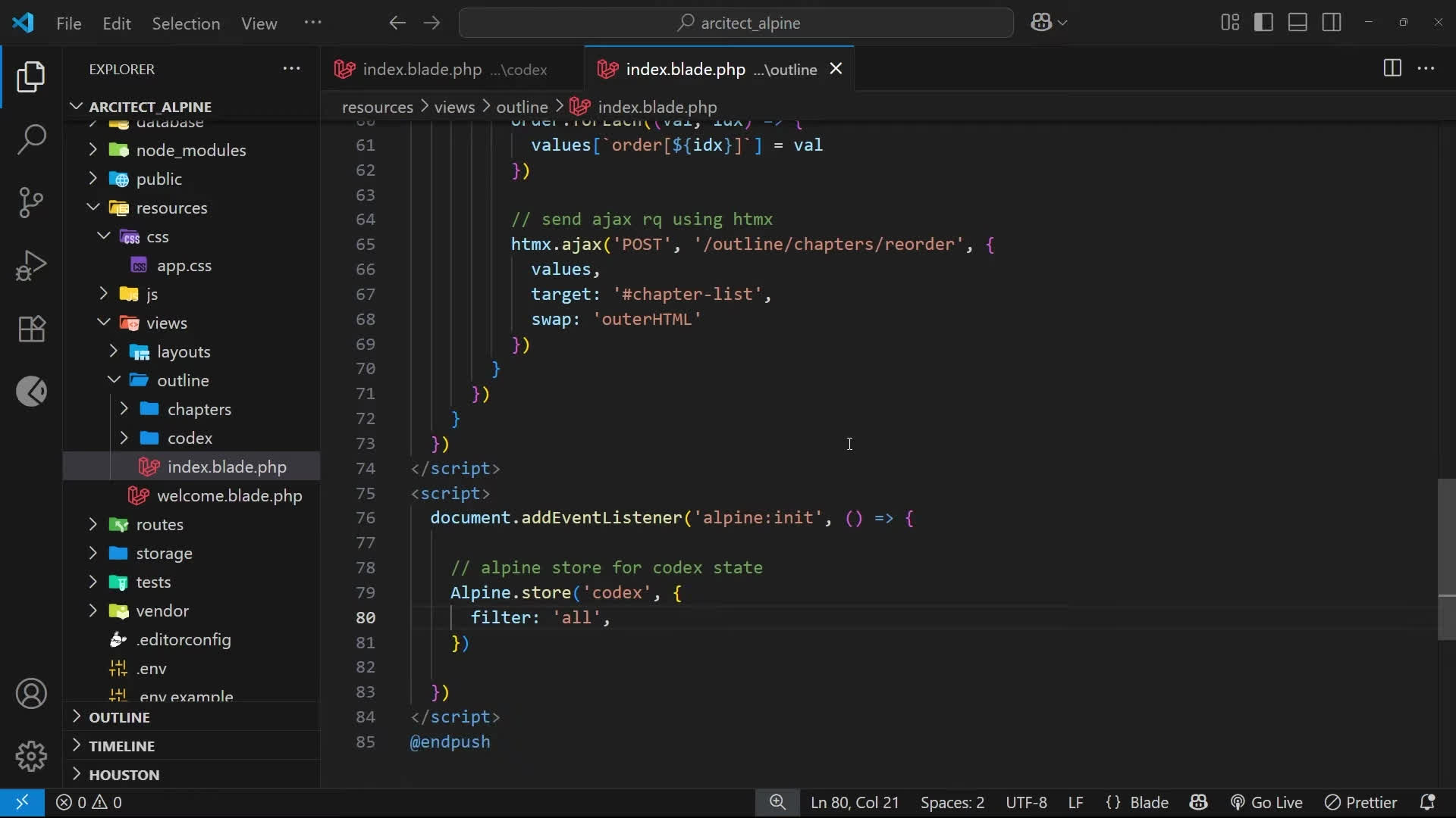 پوستر استفاده از الپاین با اچ‌تی‌ام‌اکس و لاراول - افزودن یک...