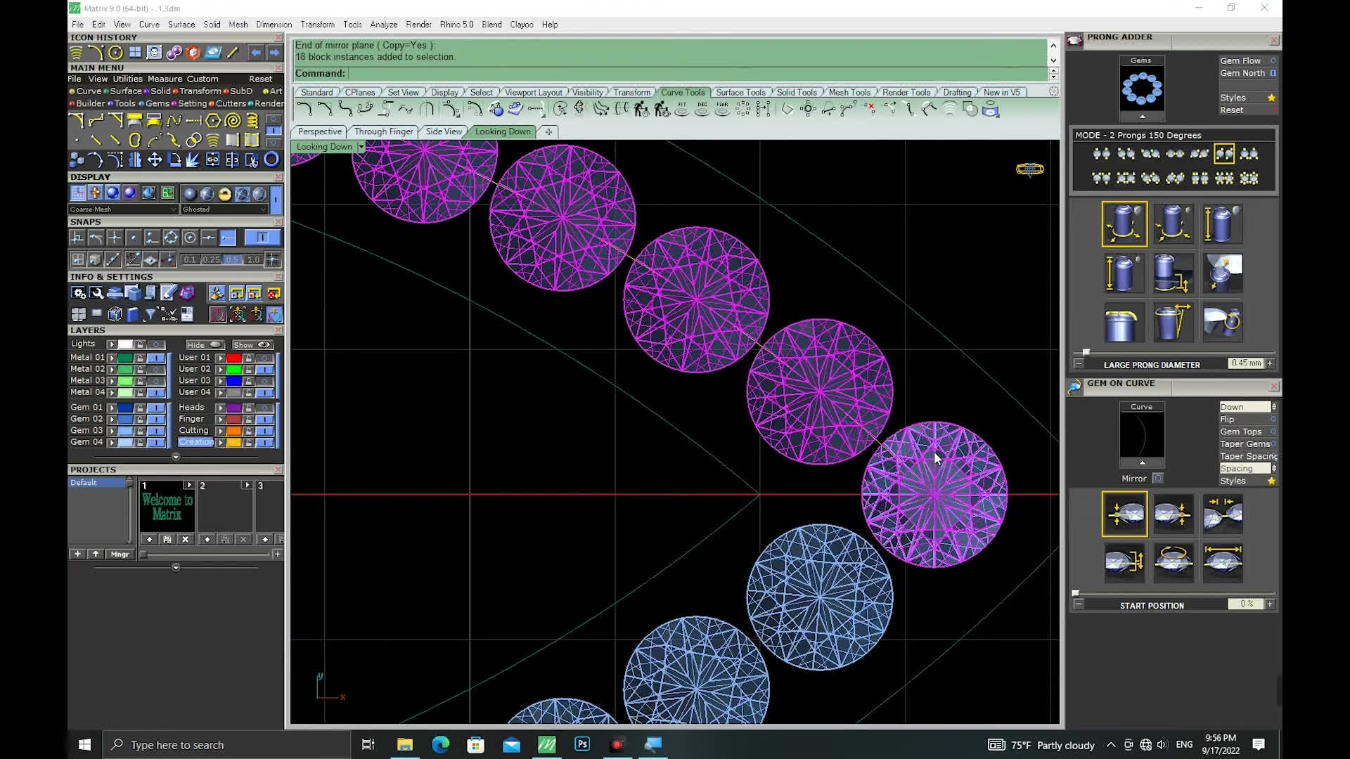 آموزش طراحی طلا و جواهر با ماتریکس 9