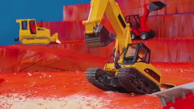 پوستر کلیپ ماشین بازی کودکانه - ماشین سنگین اسباب بازی - بیل...